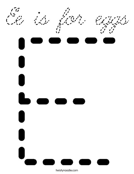 Tracing Letter E Coloring Page