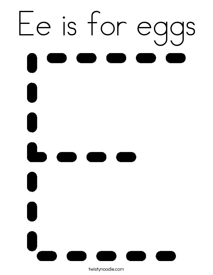 Ee is for eggs Coloring Page