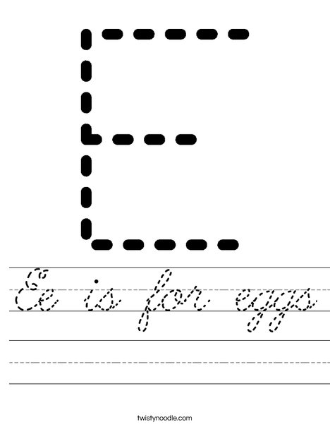 Tracing Letter E Worksheet