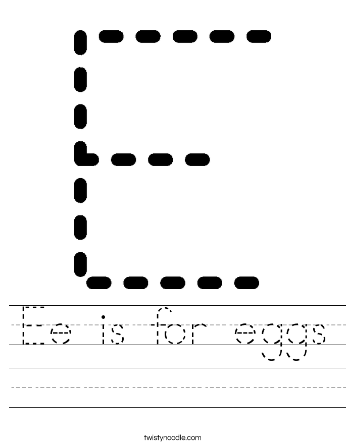 Ee is for eggs Worksheet