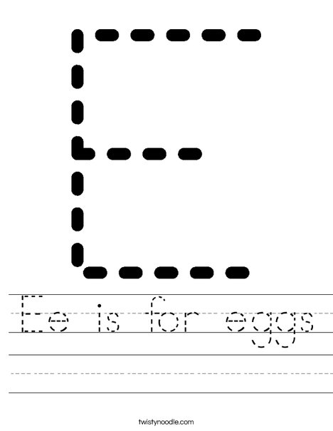 Tracing Letter E Worksheet
