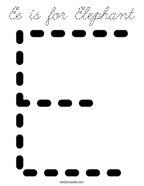 Tracing Letter E Coloring Page