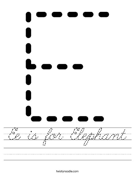 Tracing Letter E Worksheet