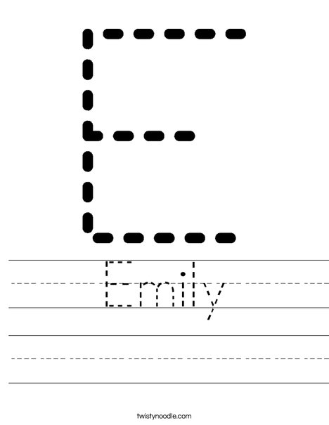 Tracing Letter E Worksheet