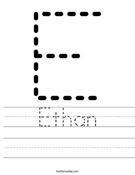 Tracing Letter E Worksheet