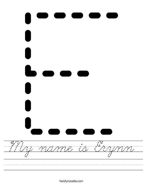 Tracing Letter E Worksheet