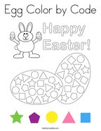 Egg Color by Code Coloring Page