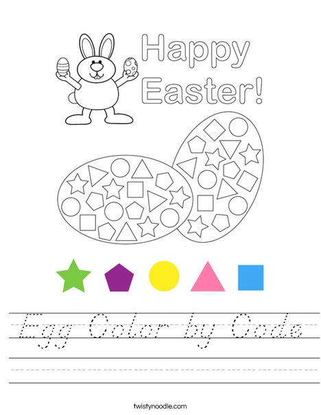 Egg Color by Code Worksheet