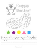 Egg Color by Code Handwriting Sheet