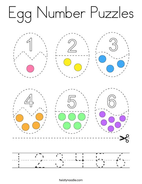 Egg Counting Puzzles Coloring Page