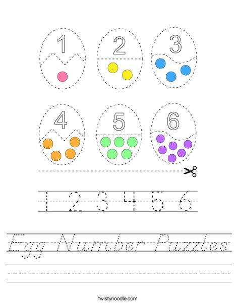 Egg Counting Puzzles Worksheet