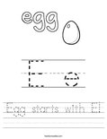 Egg starts with E! Worksheet