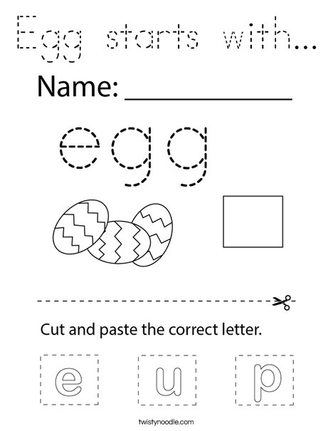 Egg starts with... Coloring Page
