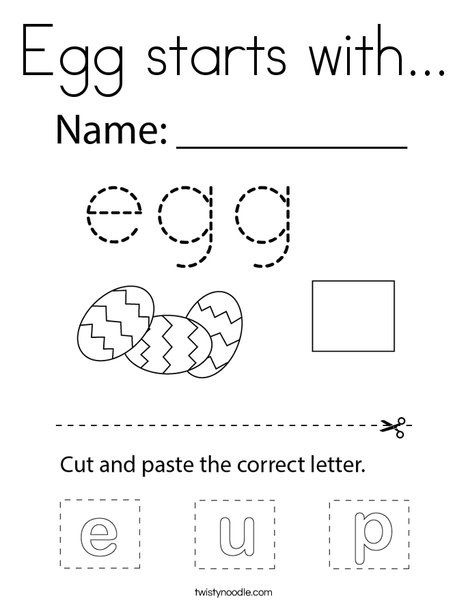 Egg starts with... Coloring Page