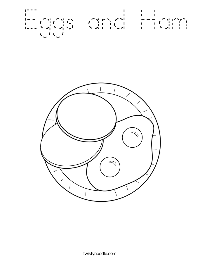  Eggs and Ham Coloring Page