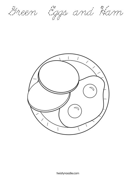 Eggs and Ham Coloring Page