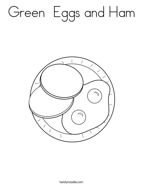 Eggs and Ham Coloring Page