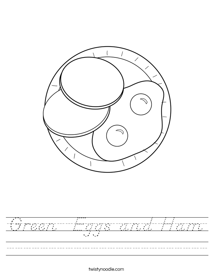 Green  Eggs and Ham Worksheet