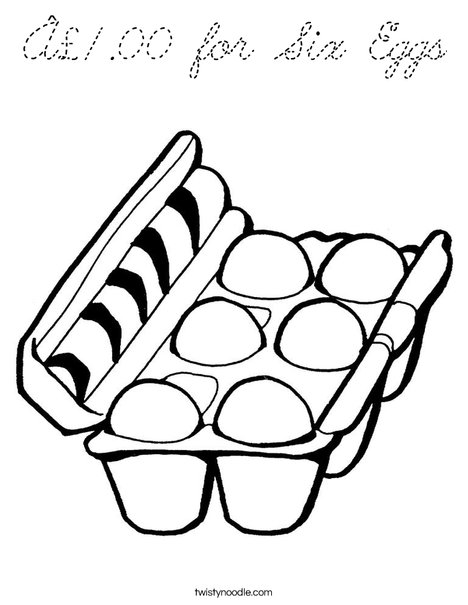 Eggs in a Carton Coloring Page