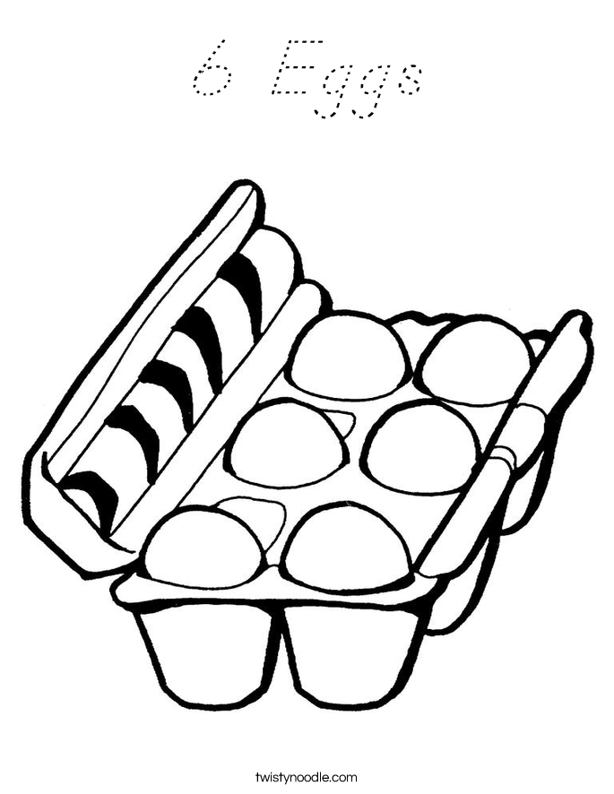 6 Eggs Coloring Page