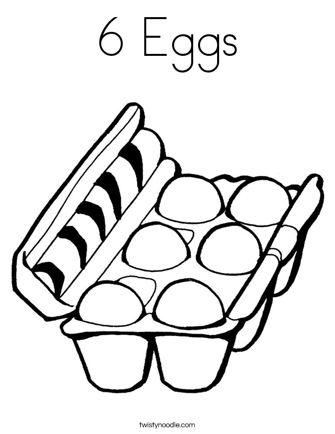 6 Eggs Coloring Page