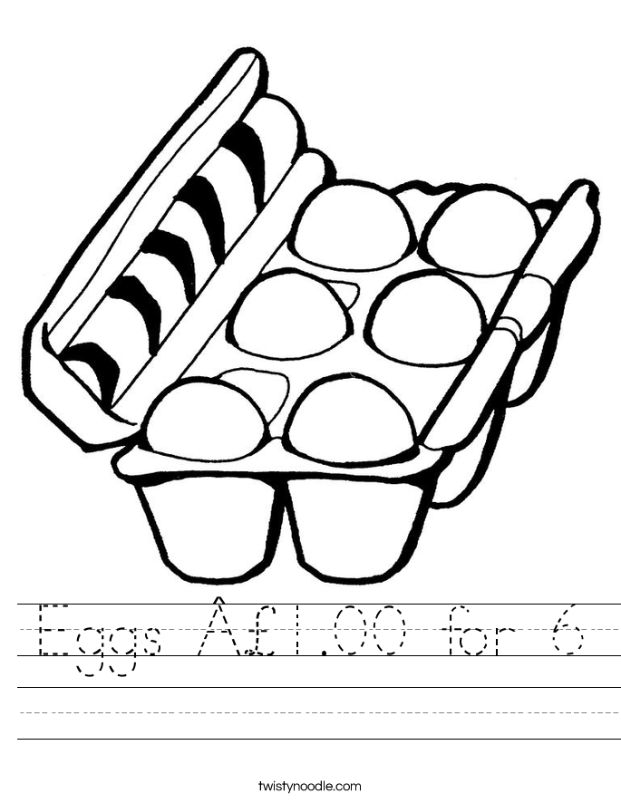 Eggs £1.00 for 6 Worksheet