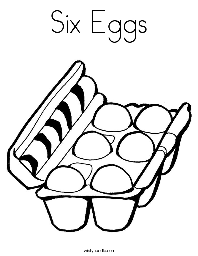 Six Eggs Coloring Page