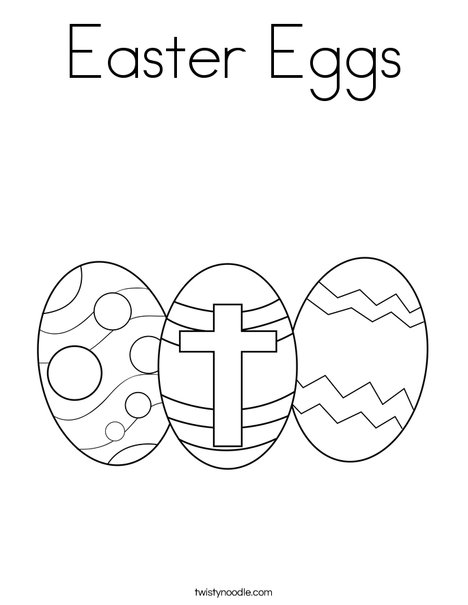 Easter Eggs with a Cross Coloring Page
