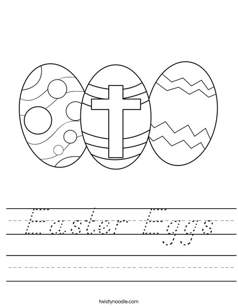 Easter Eggs with a Cross Worksheet