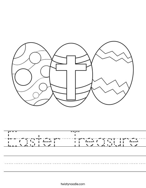 Easter Eggs with a Cross Worksheet