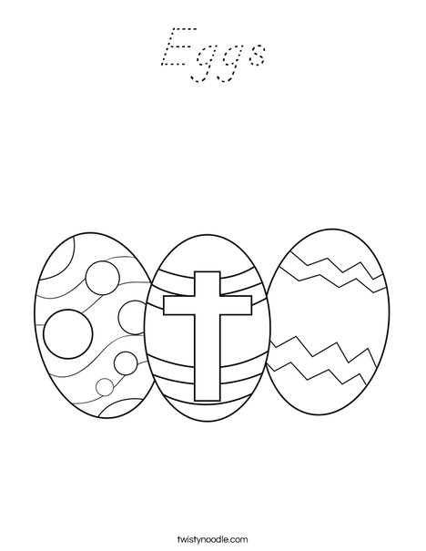 Easter Eggs with a Cross Coloring Page