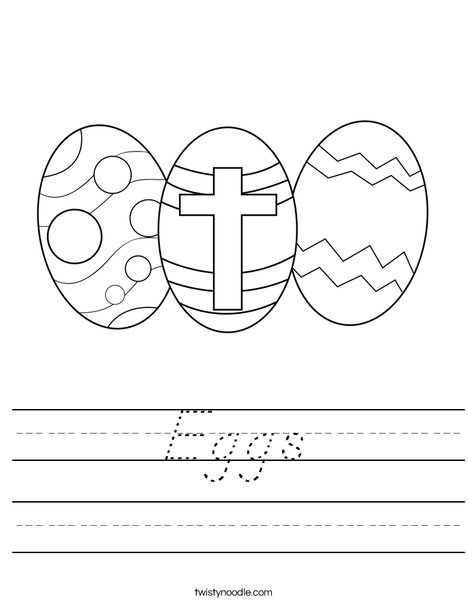 Easter Eggs with a Cross Worksheet