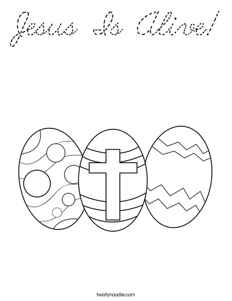 Easter Eggs with a Cross Coloring Page