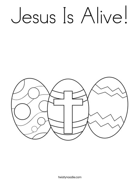 Easter Eggs with a Cross Coloring Page