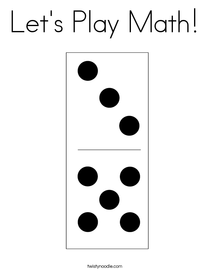 Let's Play Math Coloring Page - Twisty Noodle