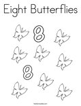 Eight Butterflies Coloring Page