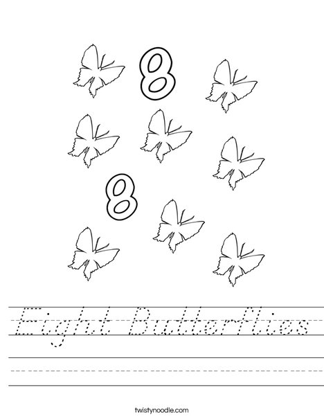 Eight Butterflies Worksheet