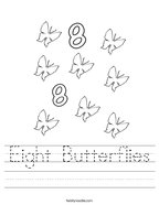 Eight Butterflies Handwriting Sheet