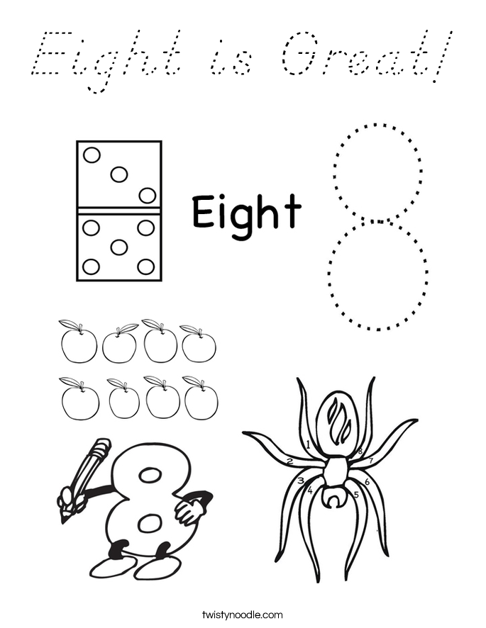 Eight is Great! Coloring Page