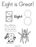 Eight is Great Coloring Page