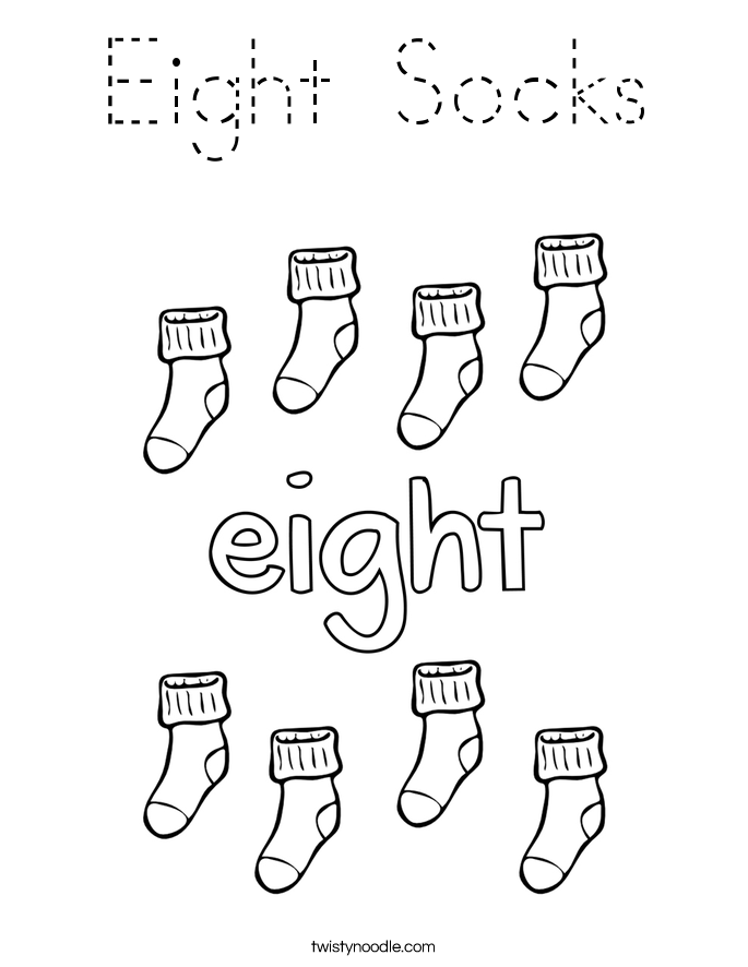 Eight Socks Coloring Page