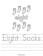 Eight Socks Handwriting Sheet