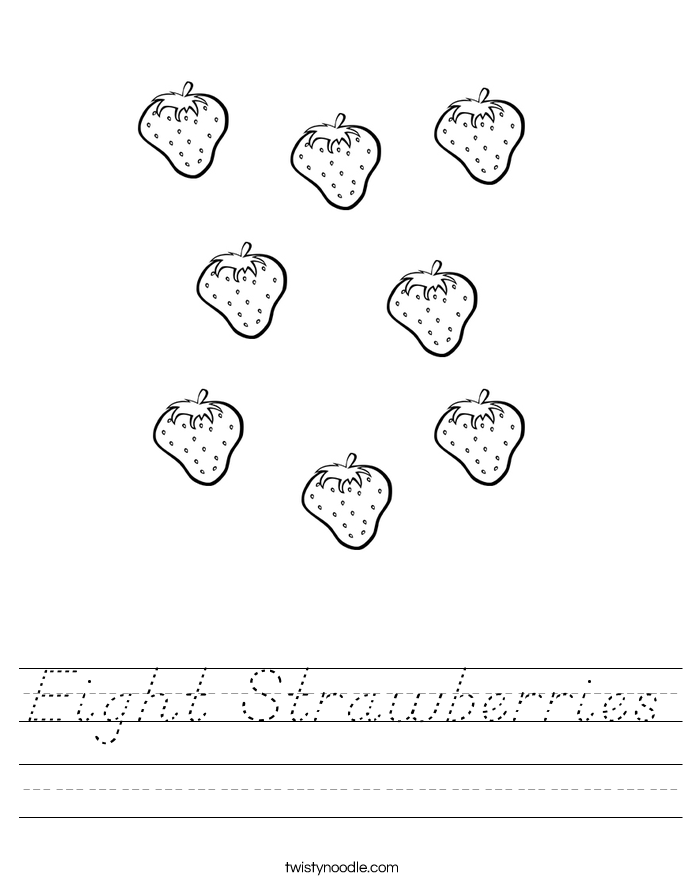 Eight Strawberries Worksheet