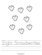 Eight Strawberries Handwriting Sheet
