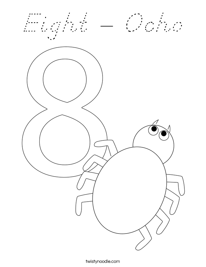 Eight - Ocho Coloring Page
