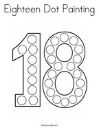 Eighteen Dot Painting Coloring Page