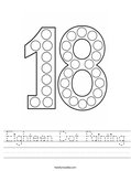 Eighteen Dot Painting Worksheet