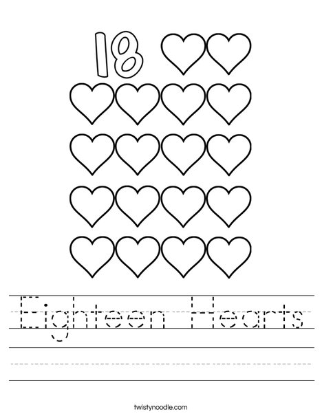 Eighteen Hearts Worksheet