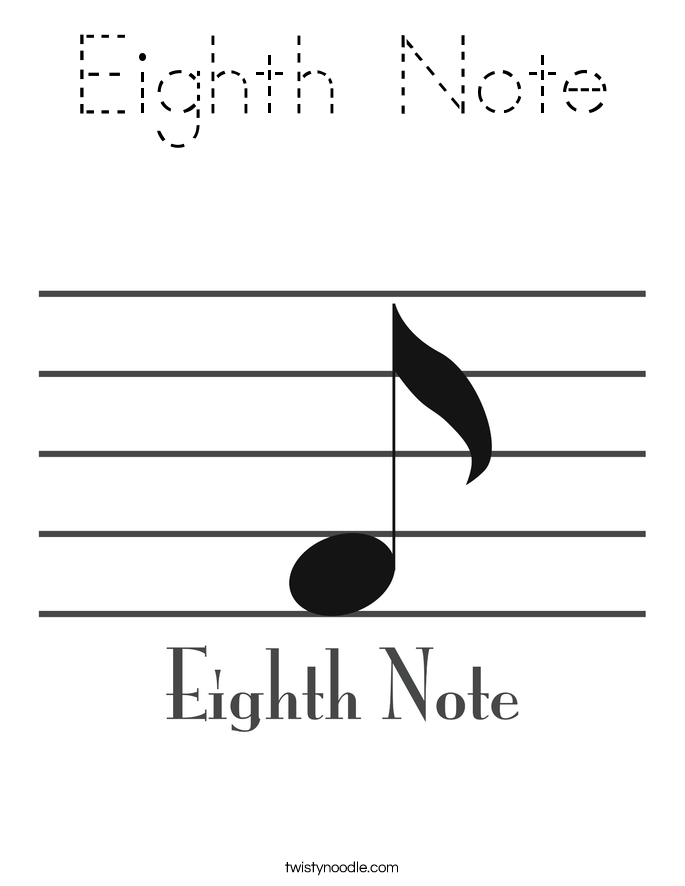 Eighth Note Coloring Page