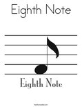 Eighth Note Coloring Page